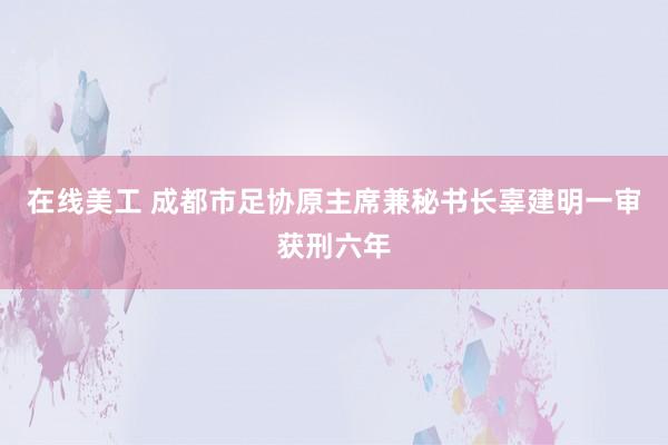 在线美工 成都市足协原主席兼秘书长辜建明一审获刑六年