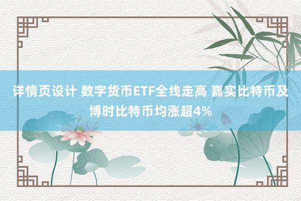 详情页设计 数字货币ETF全线走高 嘉实比特币及博时比特币均涨超4%